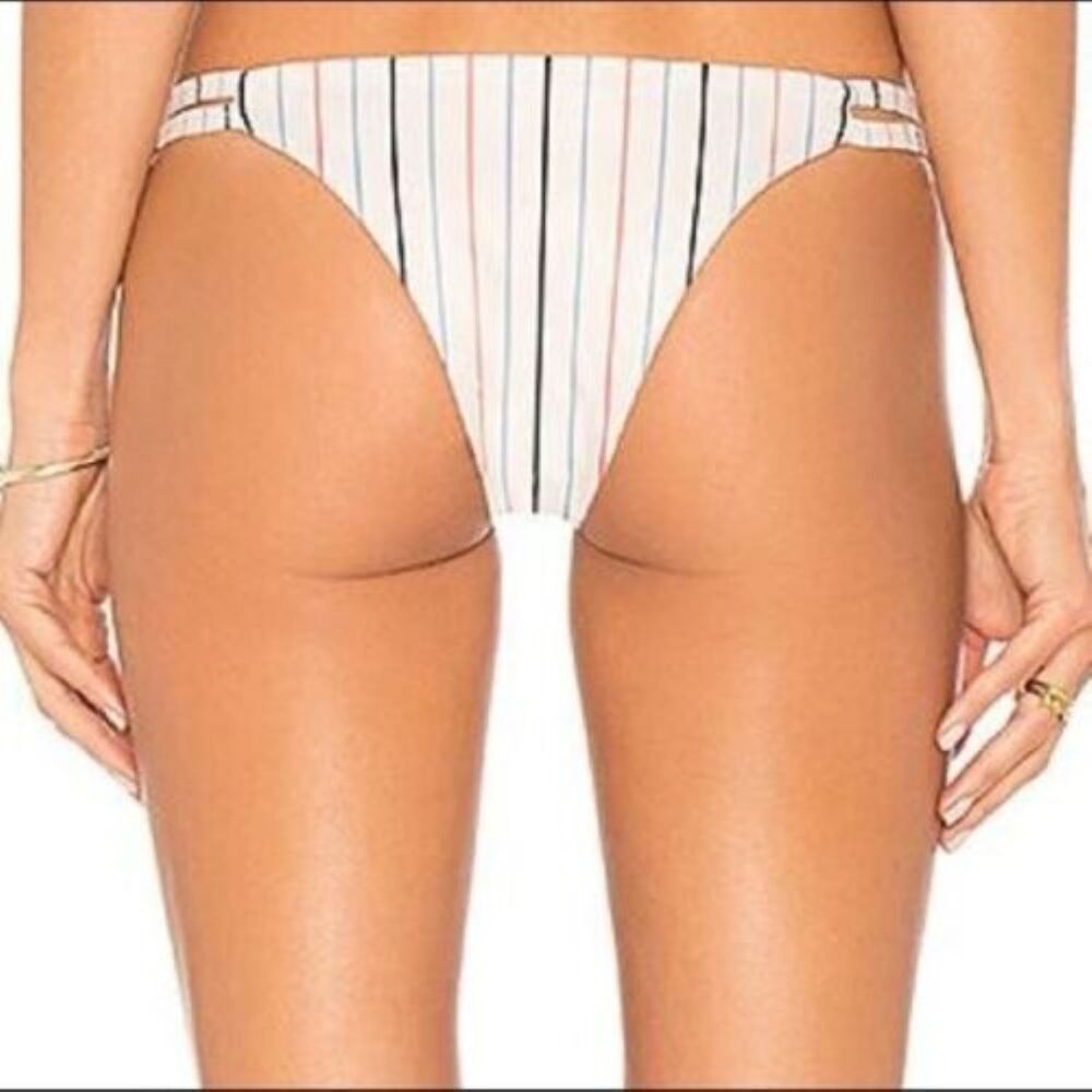 Rainbow Stripe Bikini Bottom Side Strappy Swimwear Tavik Swim - Picture 4 of 6